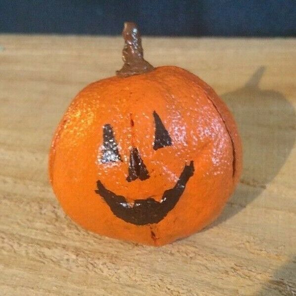 10-EACH, DRIED MINI PUMPKIN JACK O LANTERNS. HAND MADE FROM DRIED CLEMINTINES